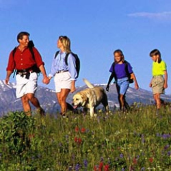 Hiking with repellent clothes